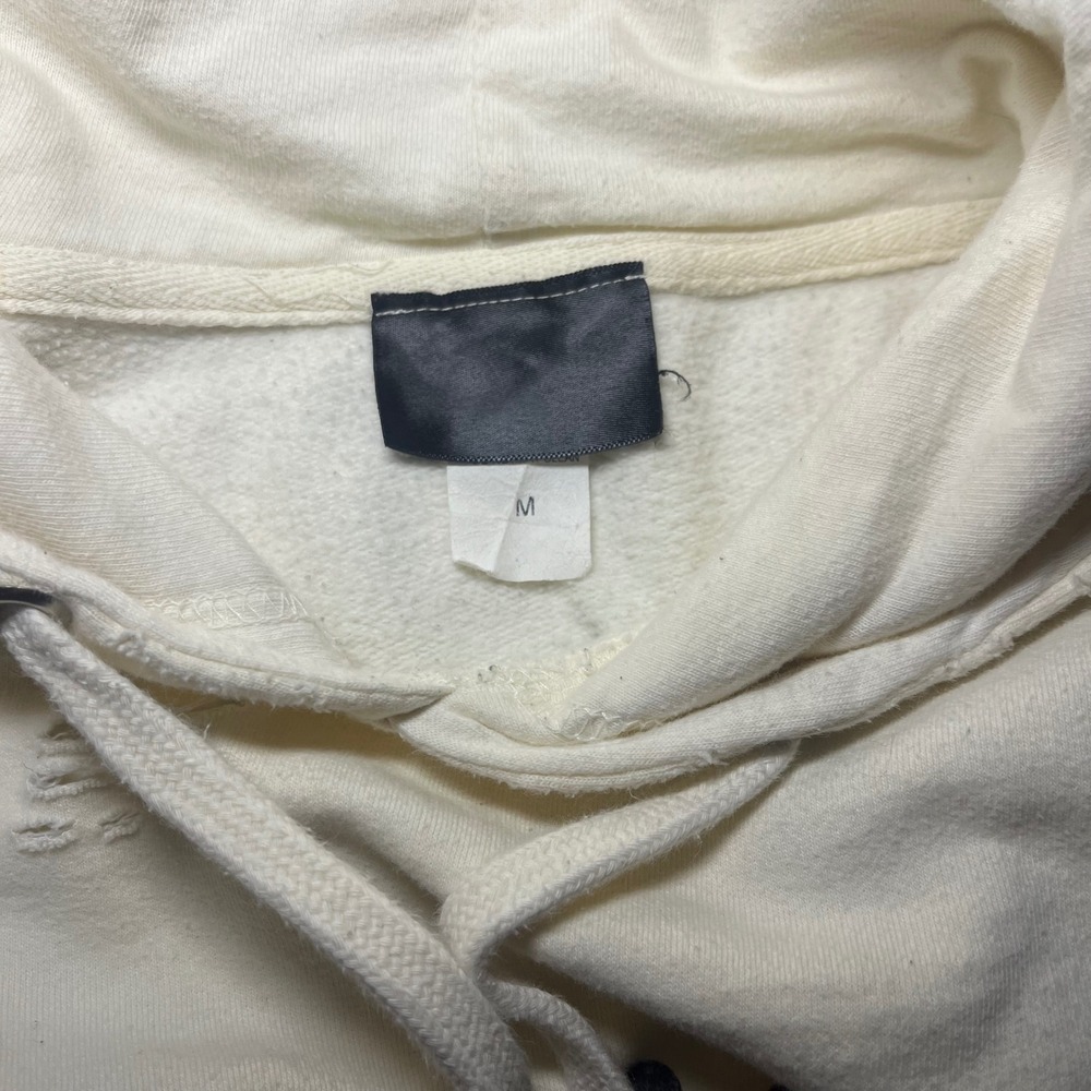 ✨Olivia Rodrigo Sour Tour Cream Distressed Hoodie Fairy Art Wings Pullover Sz M - Picture 7 of 9